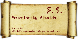 Pruzsinszky Vitolda névjegykártya